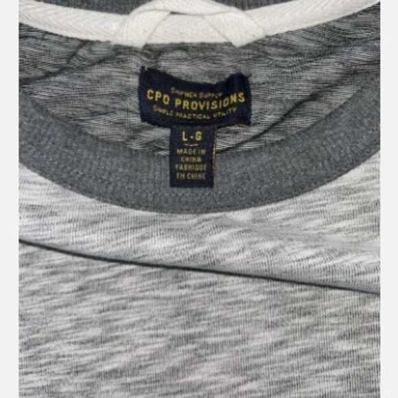 CPO Provisions Crew Neck Long Sleeve Textured Heather Gray Shirt Mens Size Large - Picture 5 of 5
